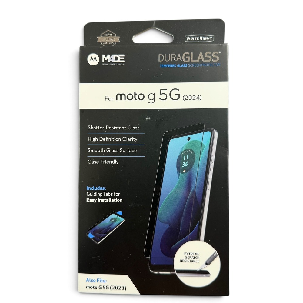 WriteRight DuraGlass Screen Protector for Moto G 5G 2024 2023 Tempered Glass